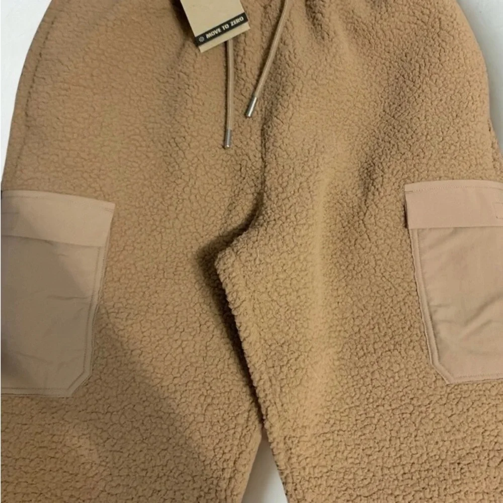 Nike Air Jordan High Pile Sherpa Brown Fleece Joggers Size S Men’s - Picture 4 of 5